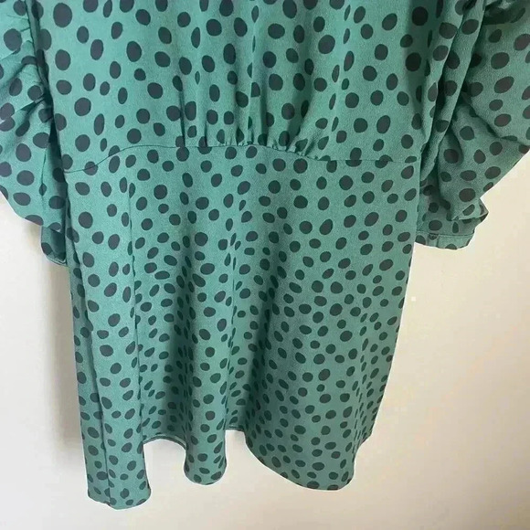 Who What Wear Green Polka Dot Dress Size Medium - Picture 12 of 13